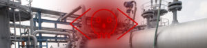 Pipeline with red skull hacker icon