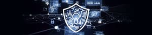 Abstract image showing digital shield protecting IoT system