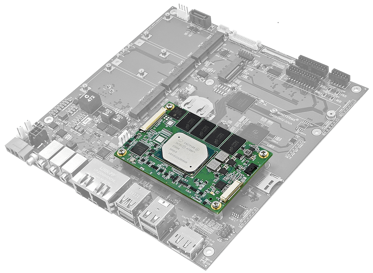 COM Express Type 10 mini module on carrier board